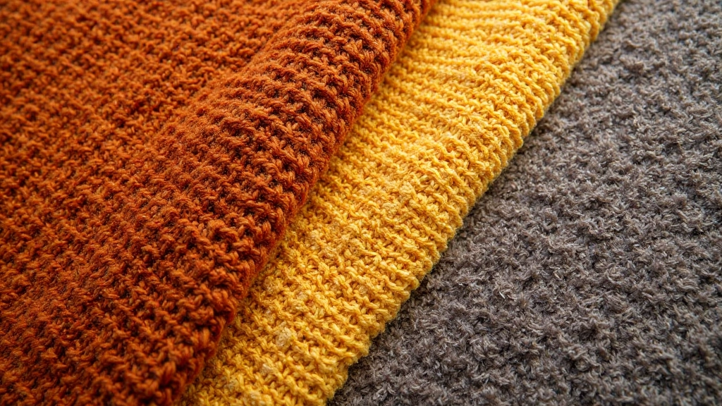 Close-up of layered rugs in warm earth tones showing texture and dimension